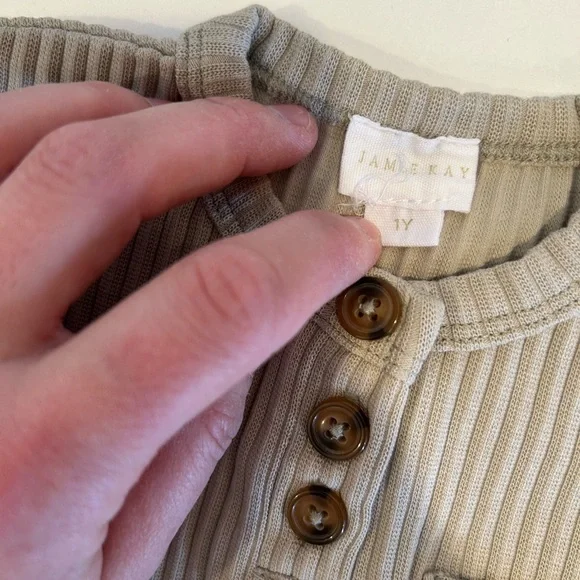 Jamie Kay Beige Ribbed Button-Down Shirt - Picture 3 of 4